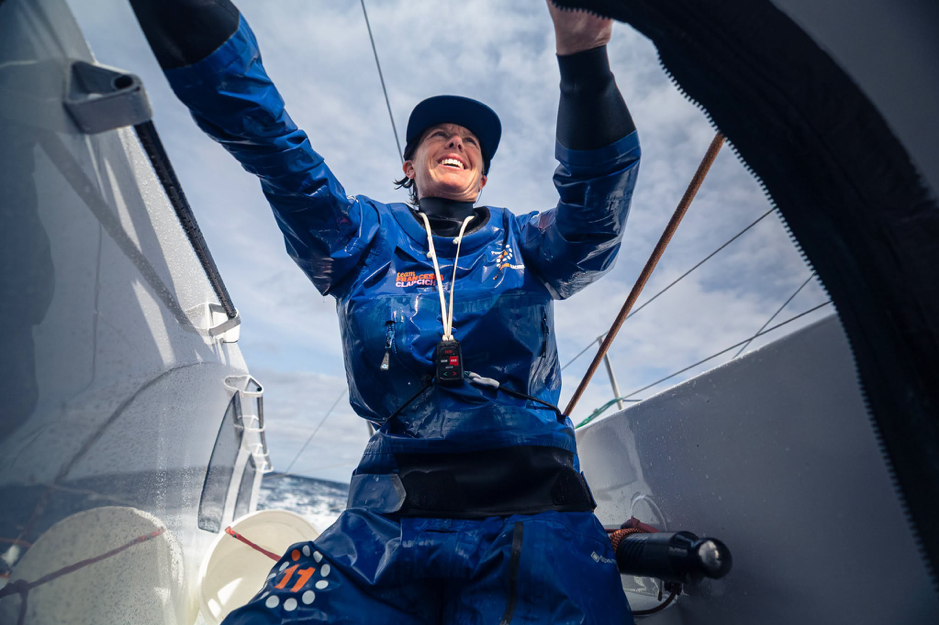 Boris Herrmann's Team Malizia IMOCA racing after foil damage in The Ocean Race Atlantic