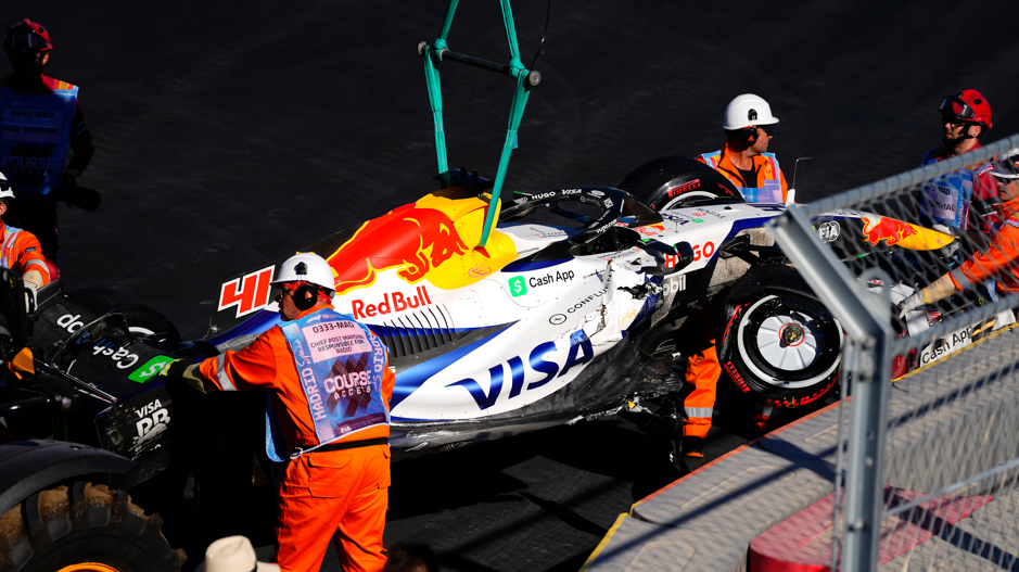 Formula 1 driver Arvid Lindblad driving for Racing Bulls at the Spanish Grand Prix at Madring