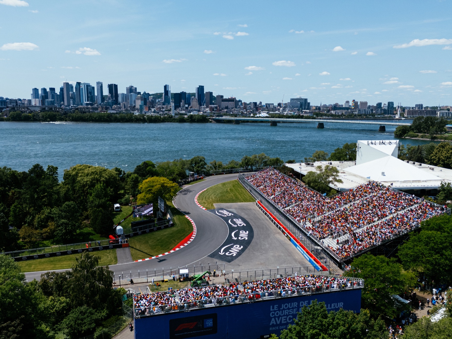 Formula 1 cars on track during free practice at the 2025 Canadian Grand Prix