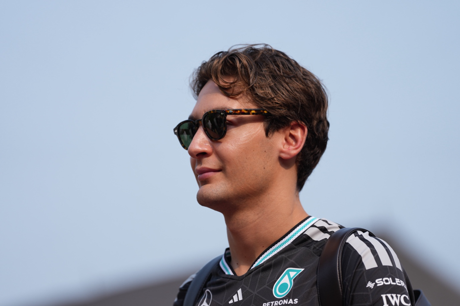 Formula 1 driver George Russell driving for Mercedes at the Bahrain Grand Prix in Malaysia