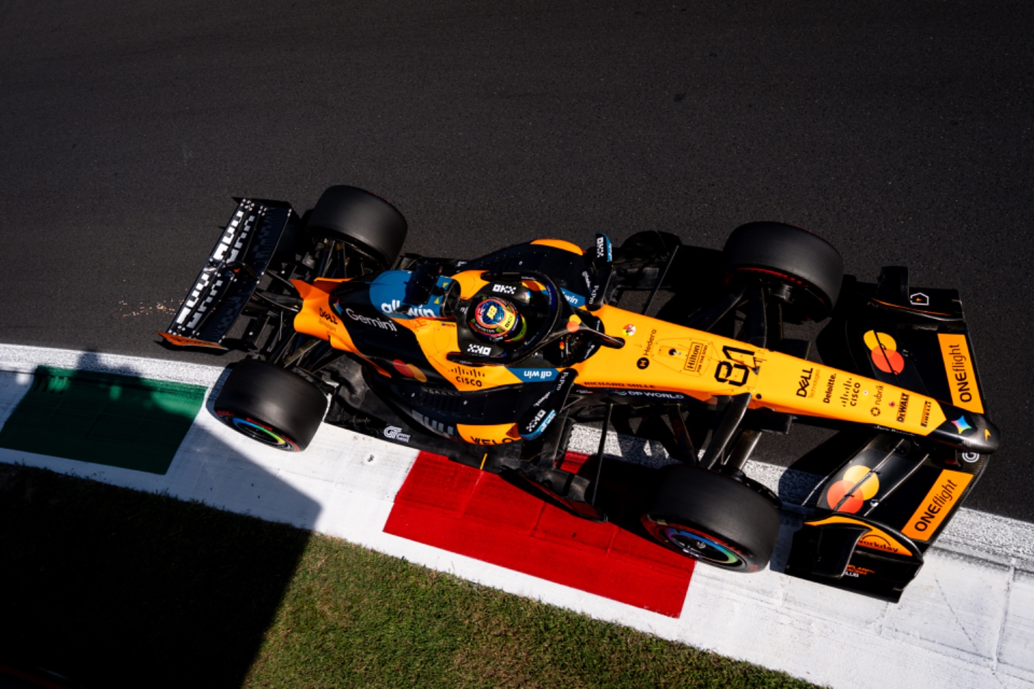 Formula 1 driver Oscar Piastri driving for McLaren at the Italian Grand Prix in Monza