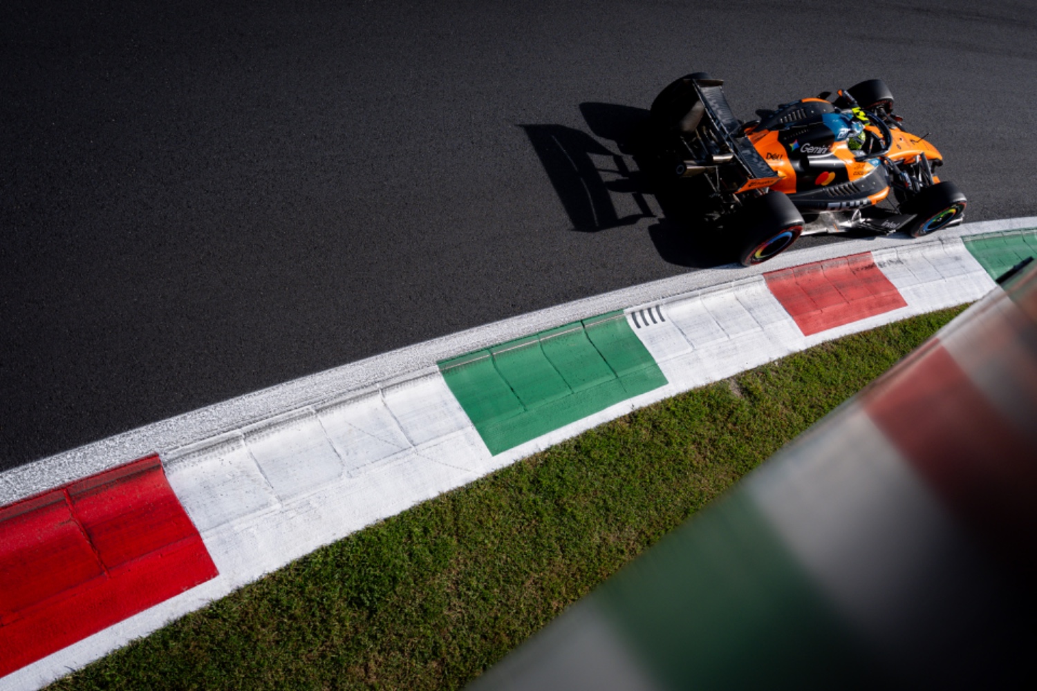 Formula 1 driver Lando Norris driving for McLaren at the Italian Grand Prix in Monza