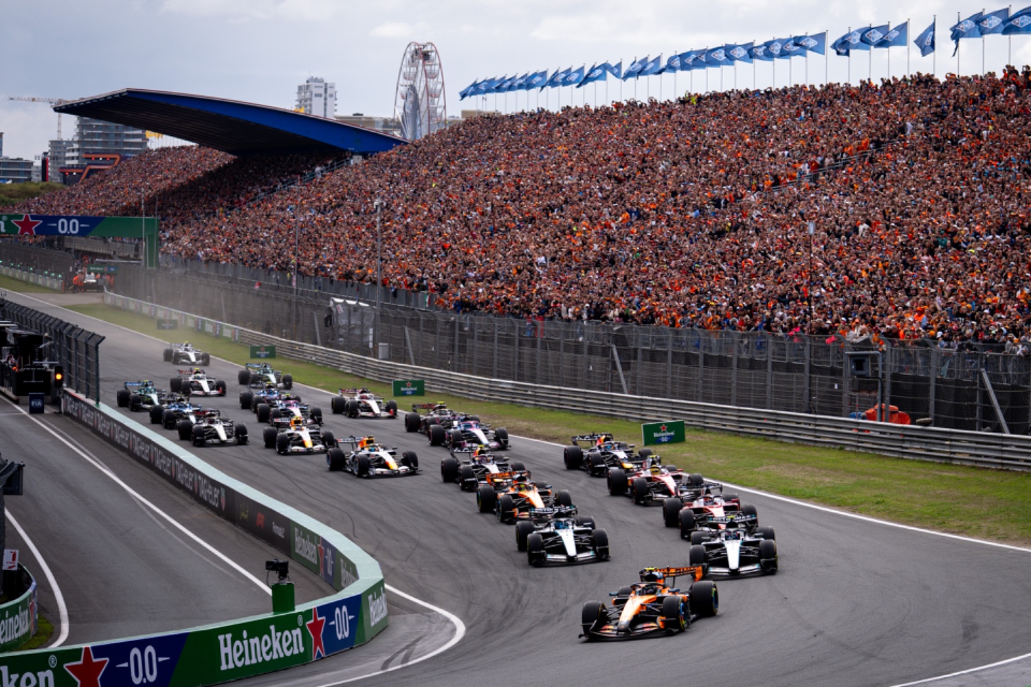 Formula 1 driver Kimi Antonelli racing for Mercedes at the Dutch Grand Prix in Zandvoort