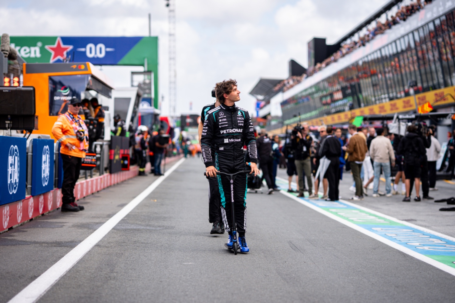Kimi Antonelli driving for Mercedes during free practice at the 2026 Dutch Grand Prix