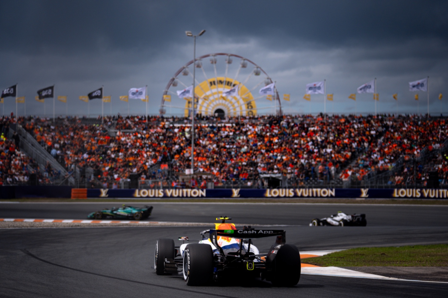 Formula 1 pit lane during free practice at the 2026 Dutch Grand Prix in Zandvoort