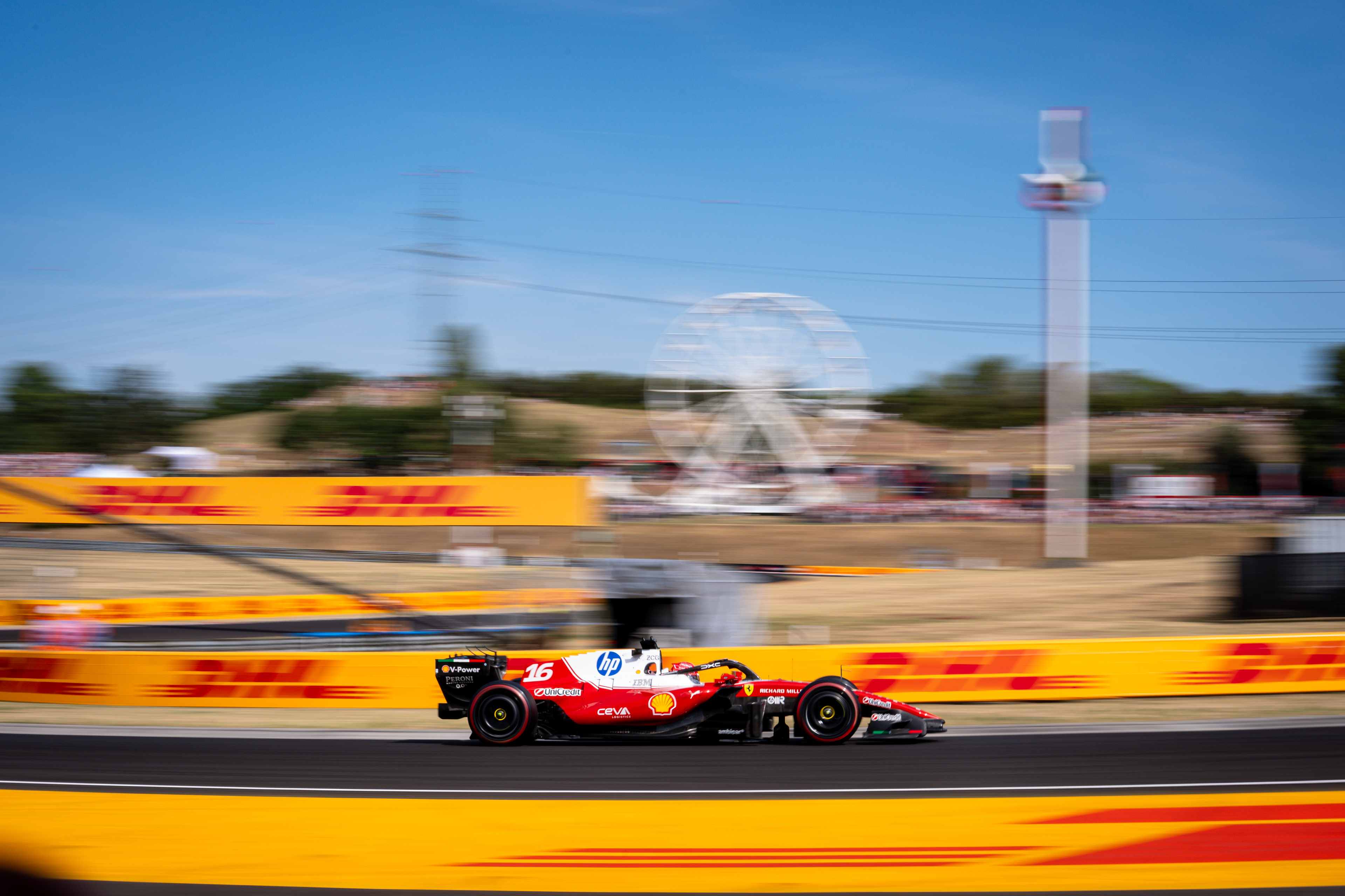 Charles Leclerc driving for Ferrari during qualifying at the 2026 Hungarian Grand Prix