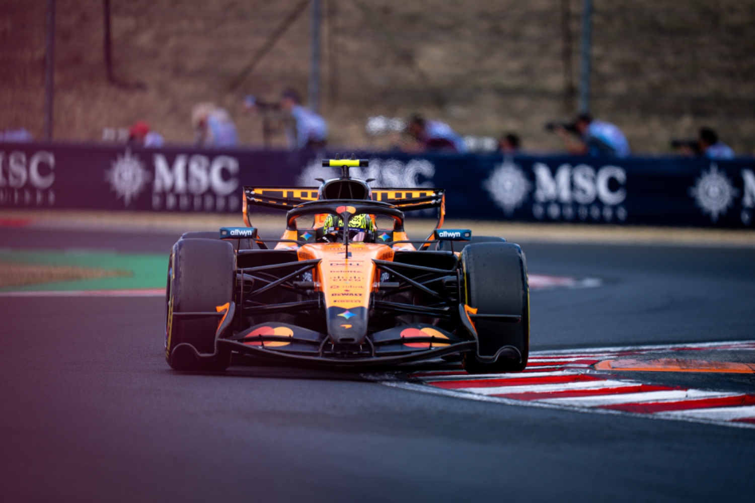 Lando Norris driving for McLaren during free practice at the 2026 Hungarian Grand Prix