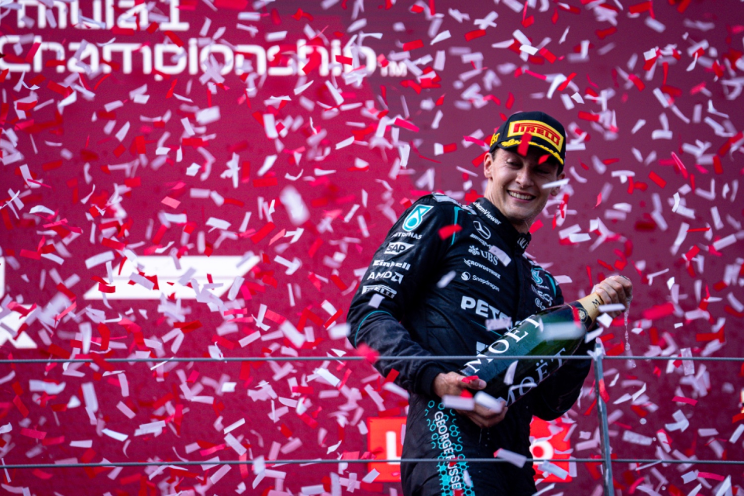 George Russell leading the Formula 1 Austrian Grand Prix in Spielberg