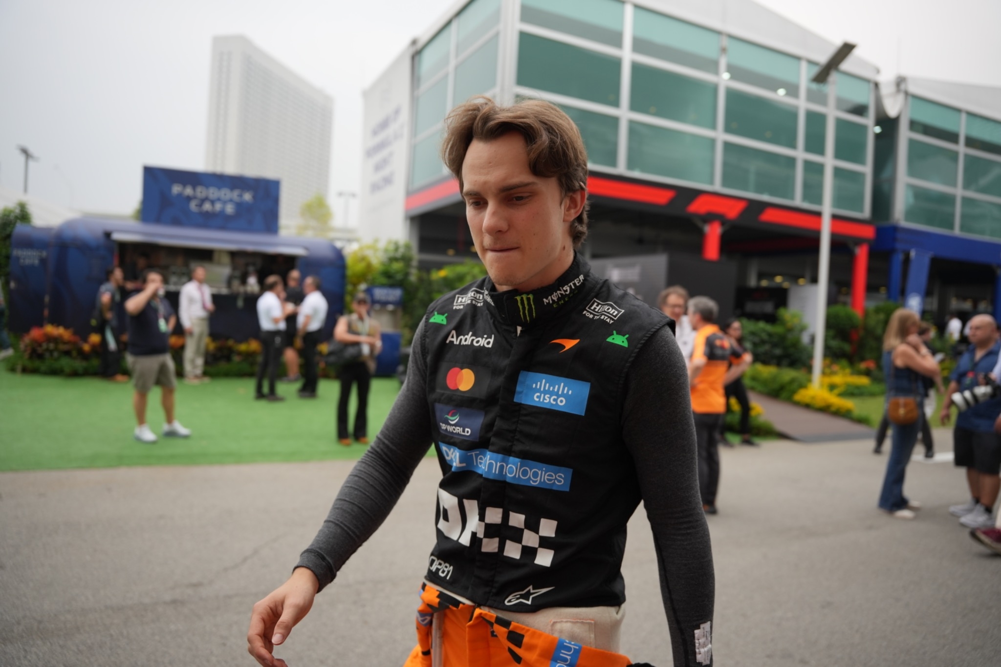 Formula 1 driver Oscar Piastri driving for McLaren at the Singapore Grand Prix sprint in Marina Bay