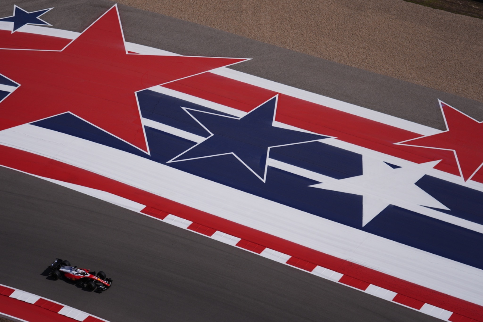 Formula 1 driver Charles Leclerc driving for Ferrari in qualifying at the United States Grand Prix in Austin