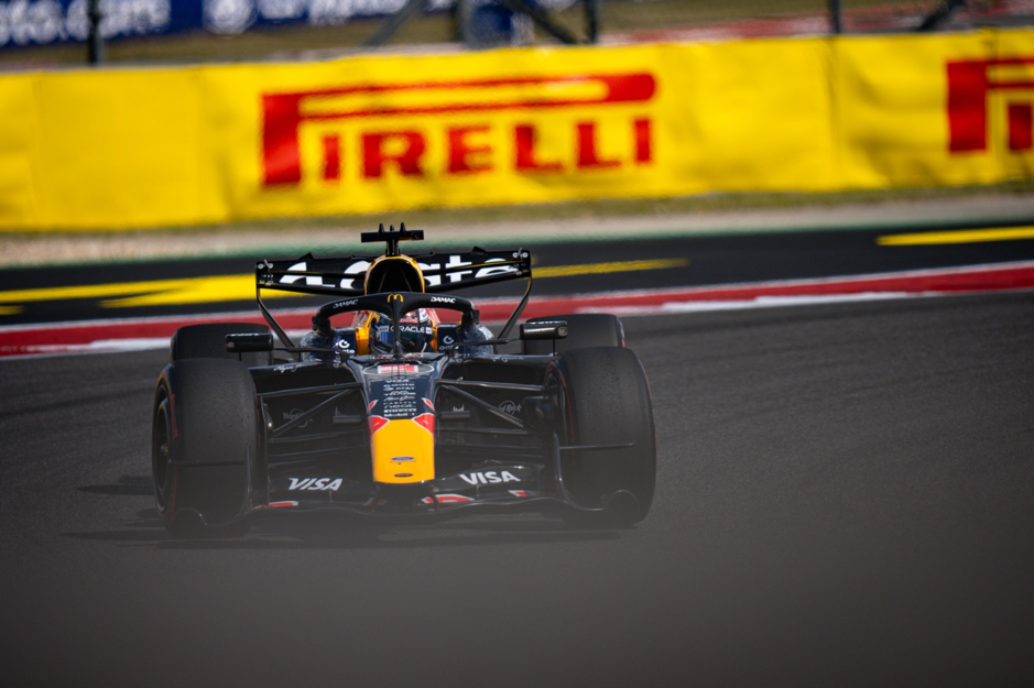 Formula 1 driver George Russell driving for Mercedes at the United States Grand Prix in Austin