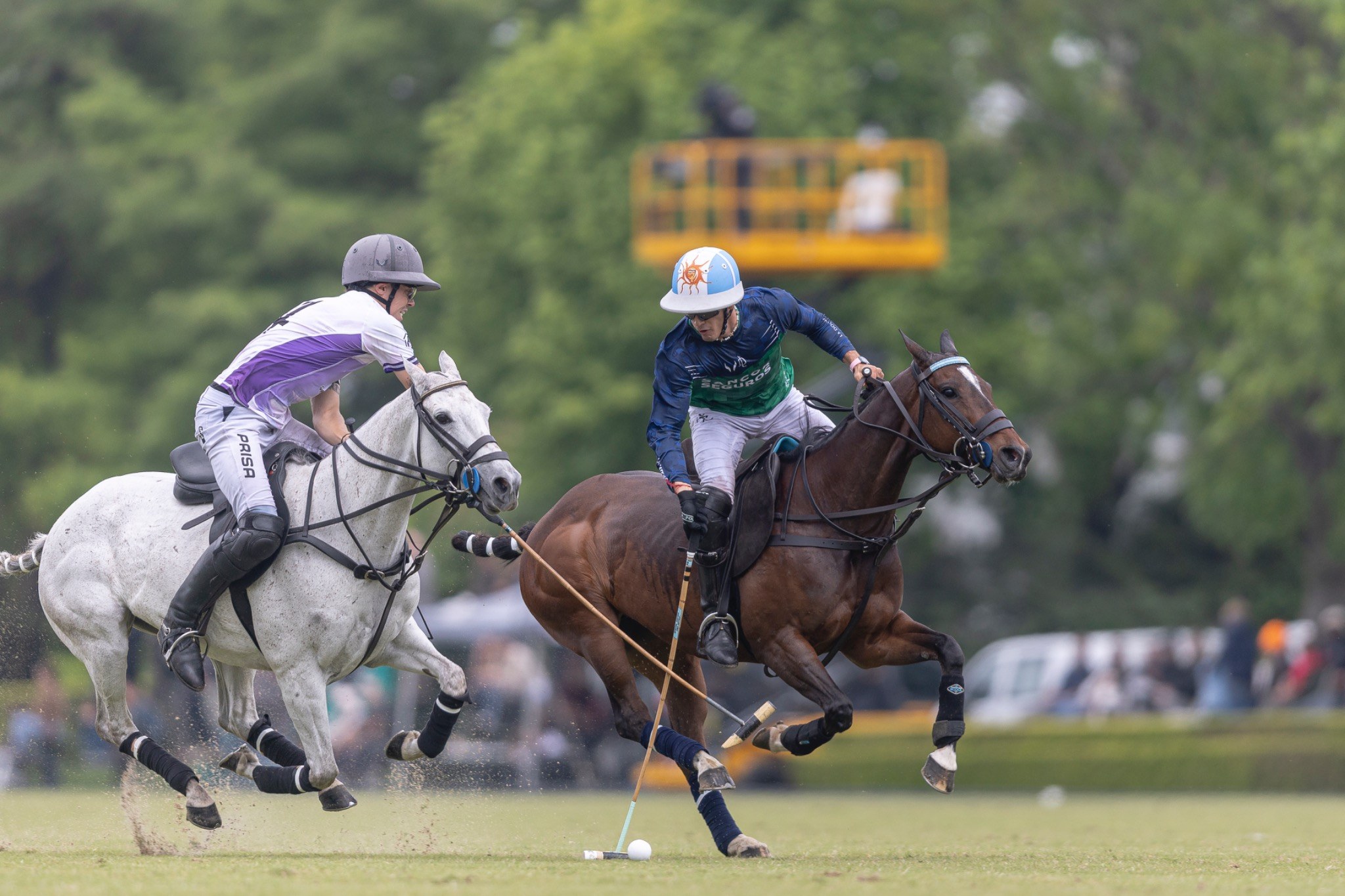 Polo players competing at the 86th Tortugas Country Club Open, second leg of the Argentine Triple Crown