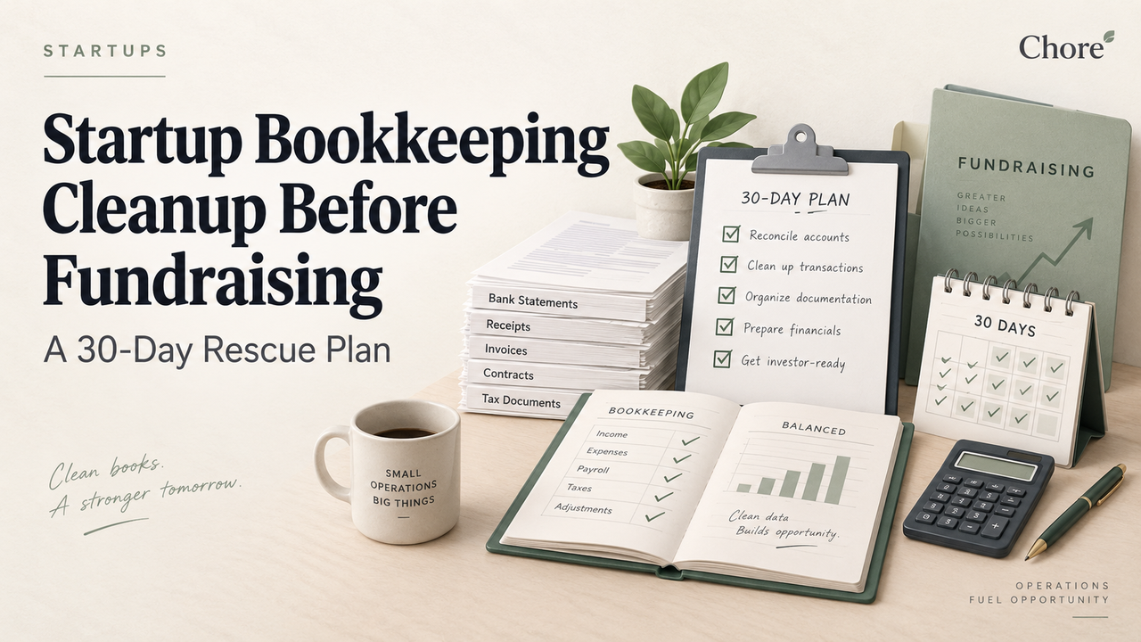Startup Bookkeeping Cleanup Before Fundraising: A 30-Day Rescue Plan