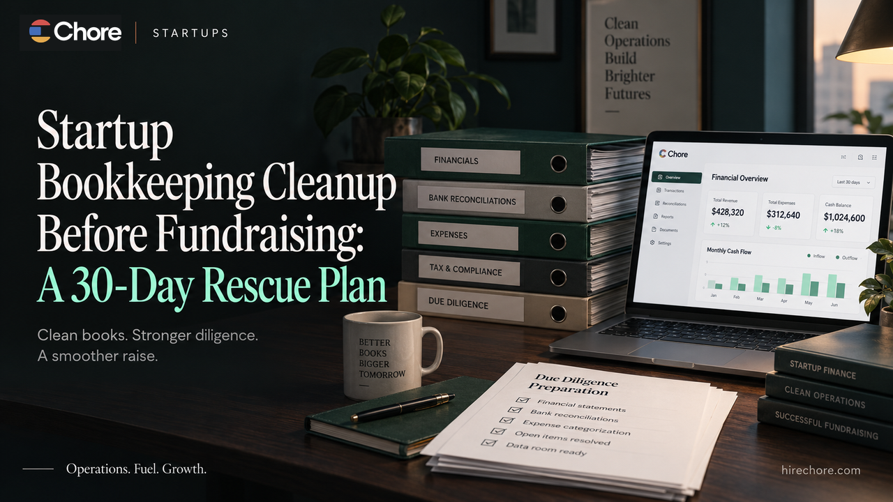 Startup Bookkeeping Cleanup Before Fundraising: A 30-Day Rescue Plan