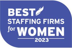 Best Staffing Firms for Women 2023 badge