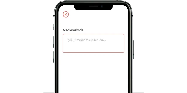 Felt for medlemskode.