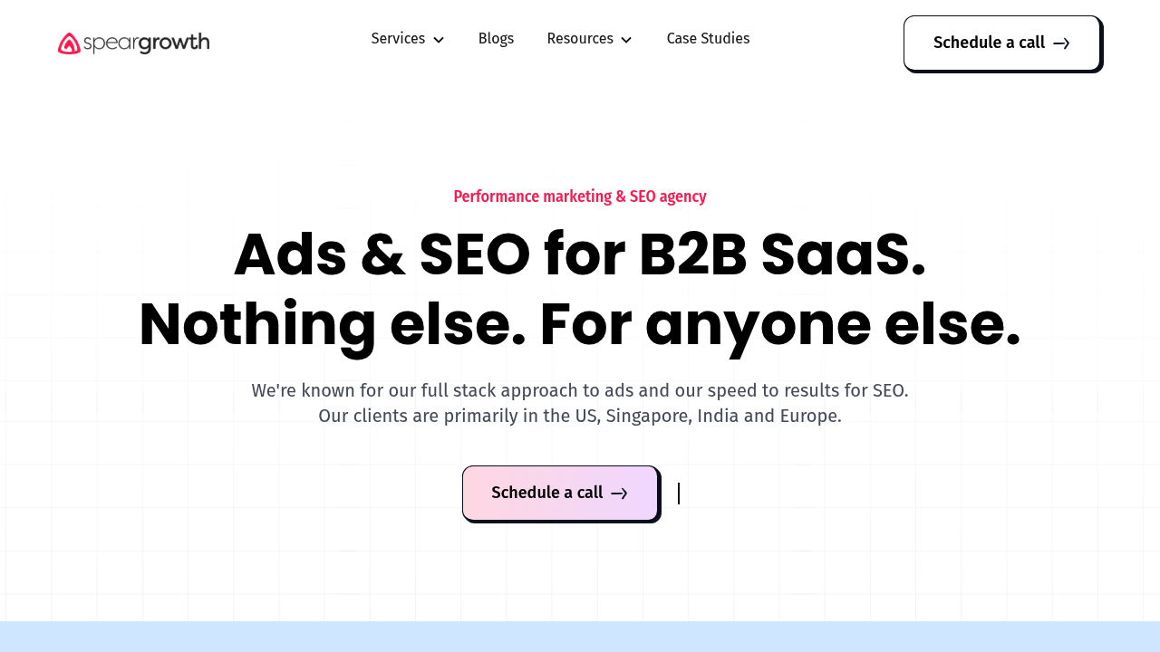 Screenshot of https://speargrowth.com