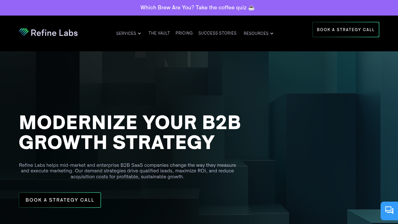 Screenshot of https://www.refinelabs.com