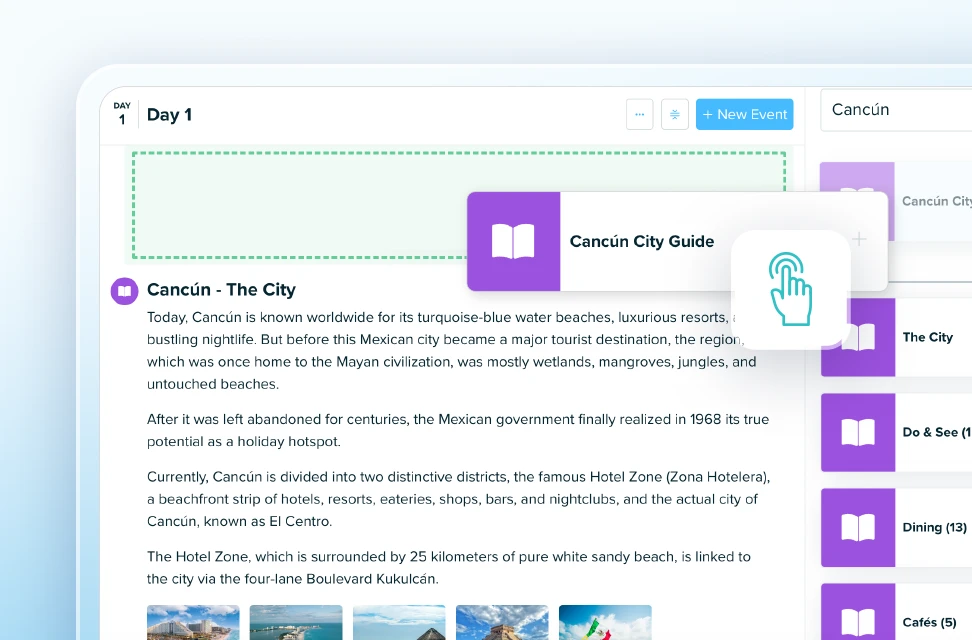 Build your trip in Travefy
