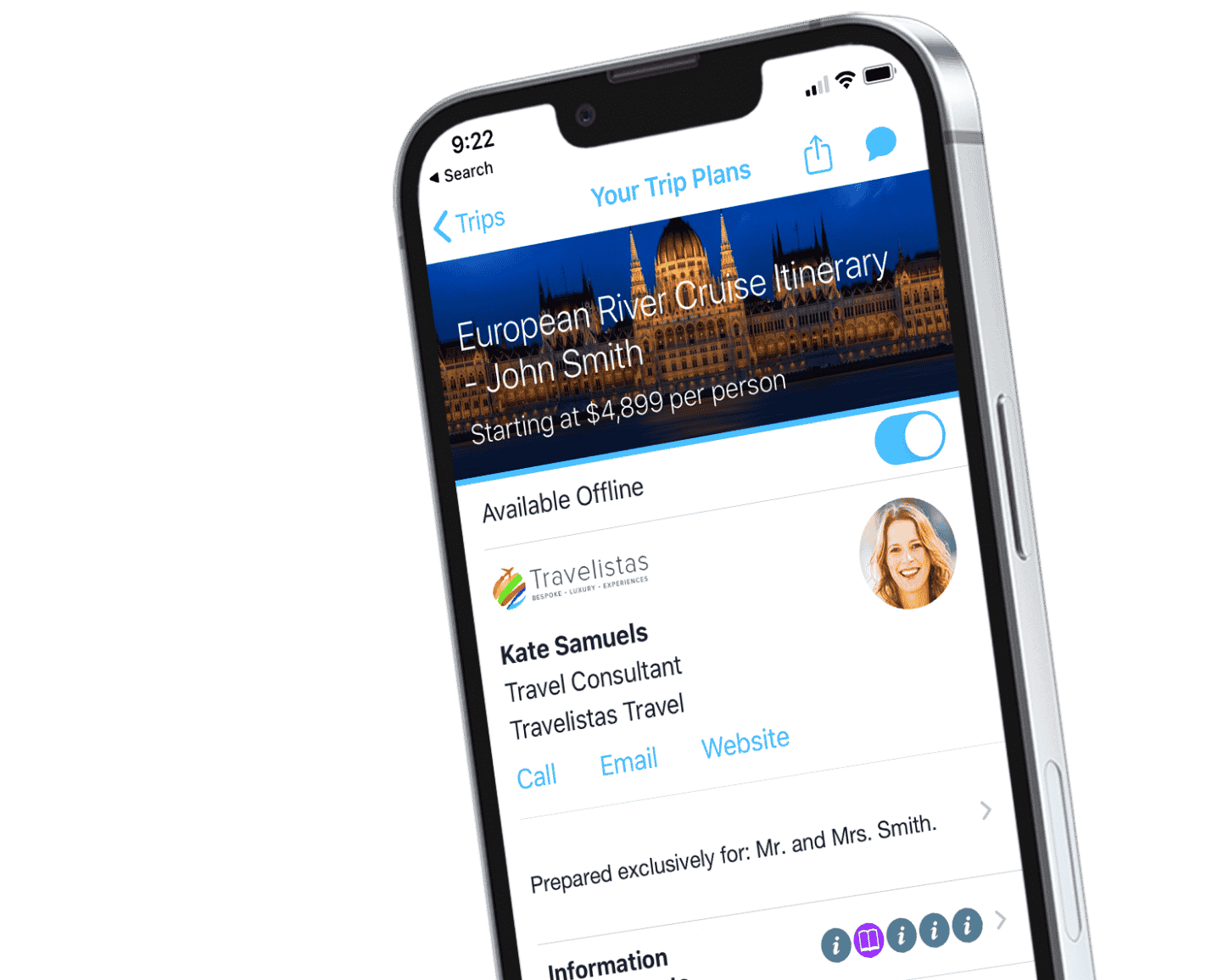 Mobile app for travelers