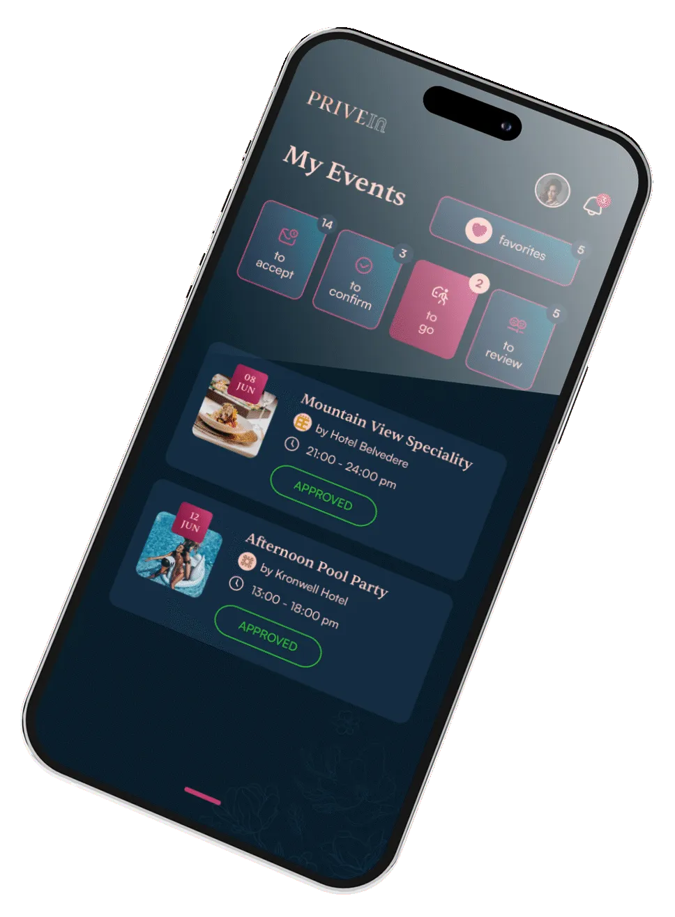 privein app event tasks
