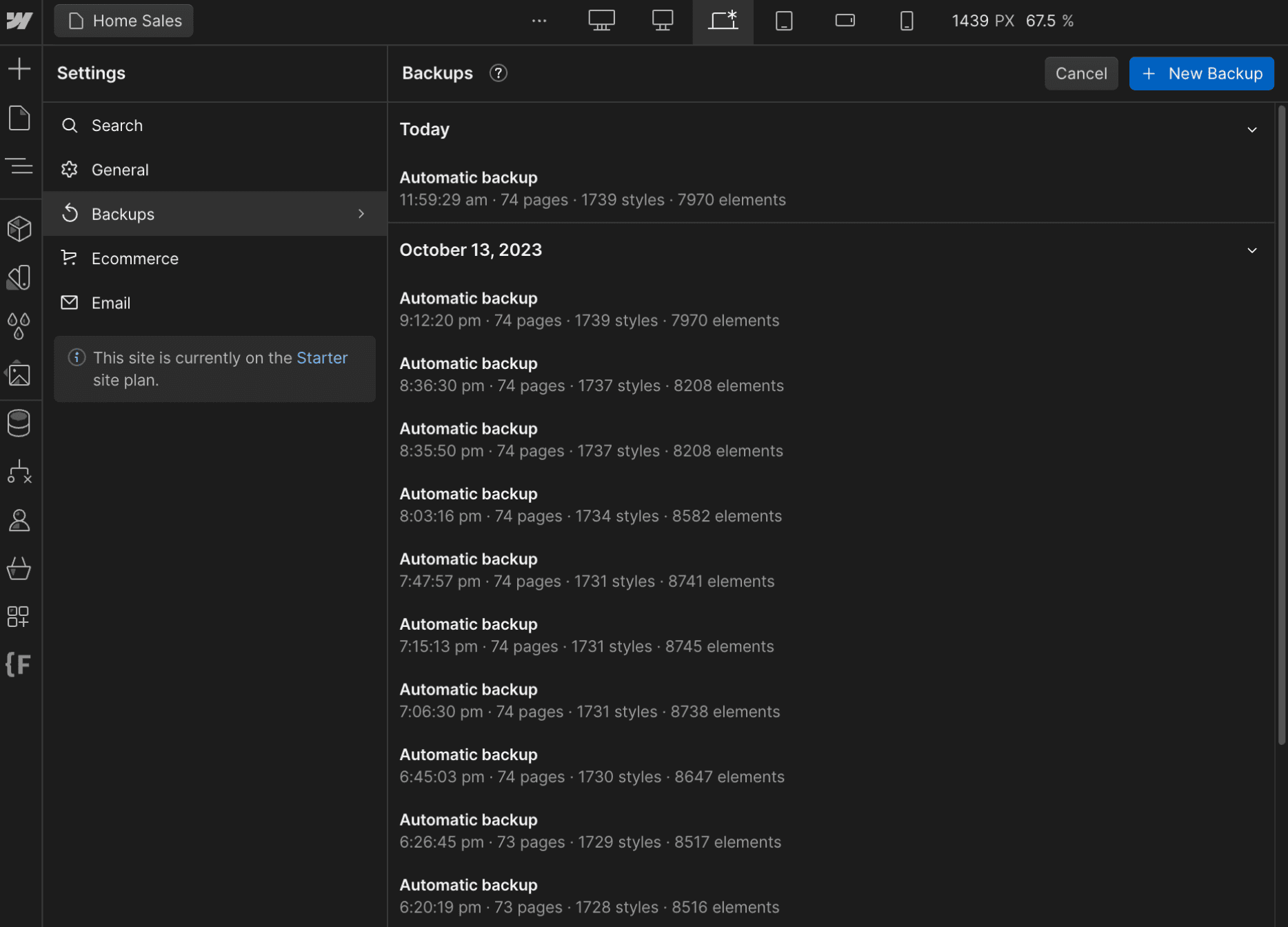 Backups - Dentistry X Webflow Template