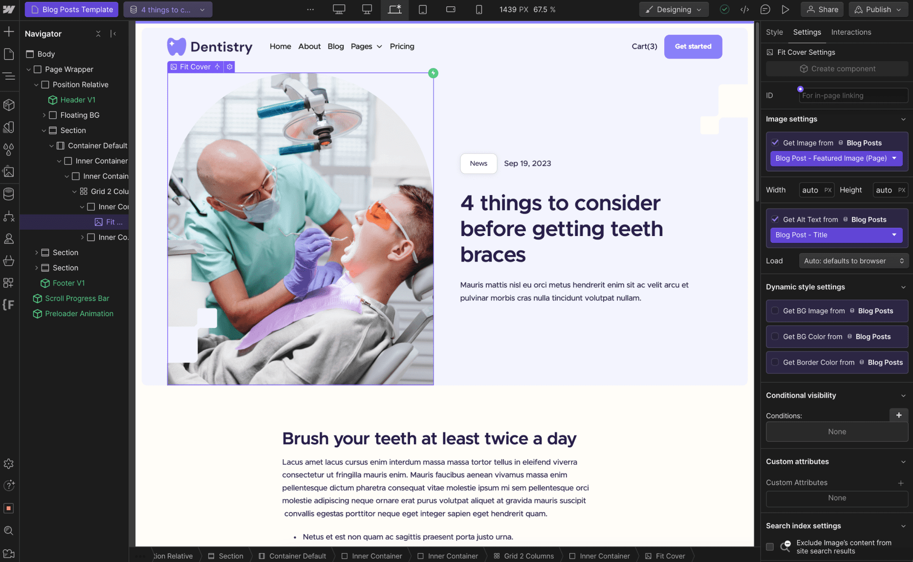 CMS Page - Dentistry X Webflow Template