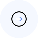 Blue right arrow inside a black circle on a light blue circular background.