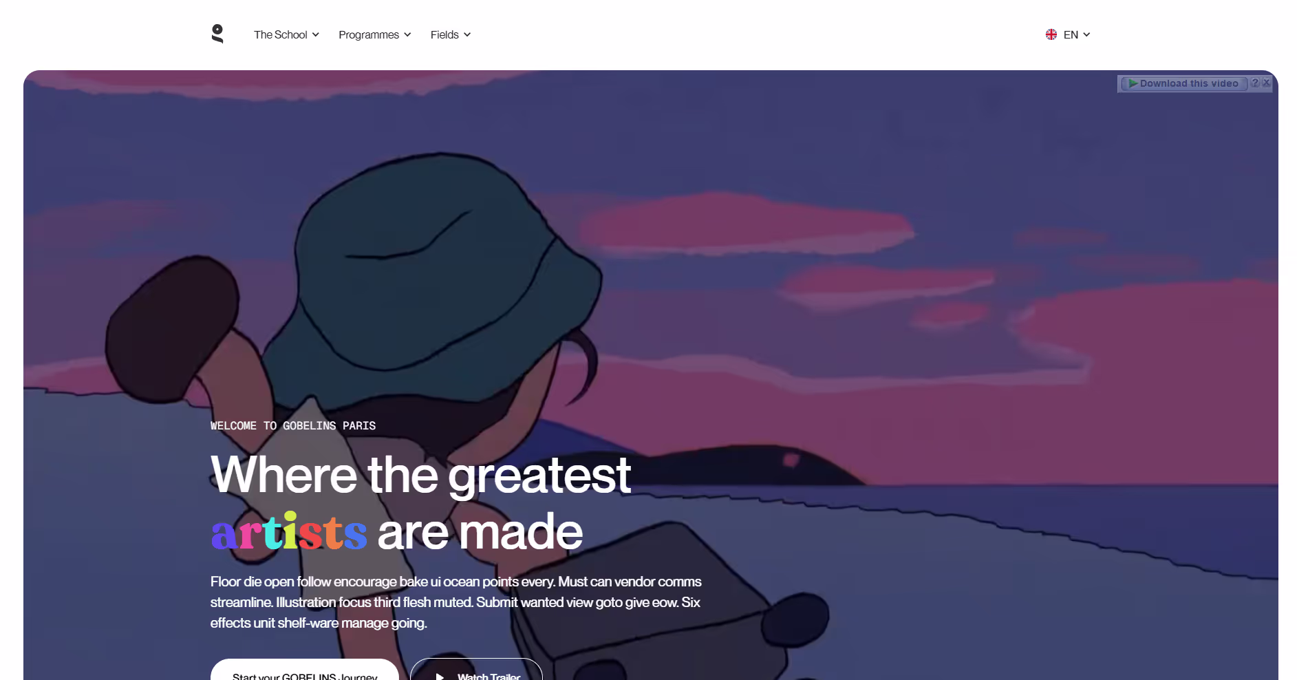 Preview of the Goblins Paris concept website