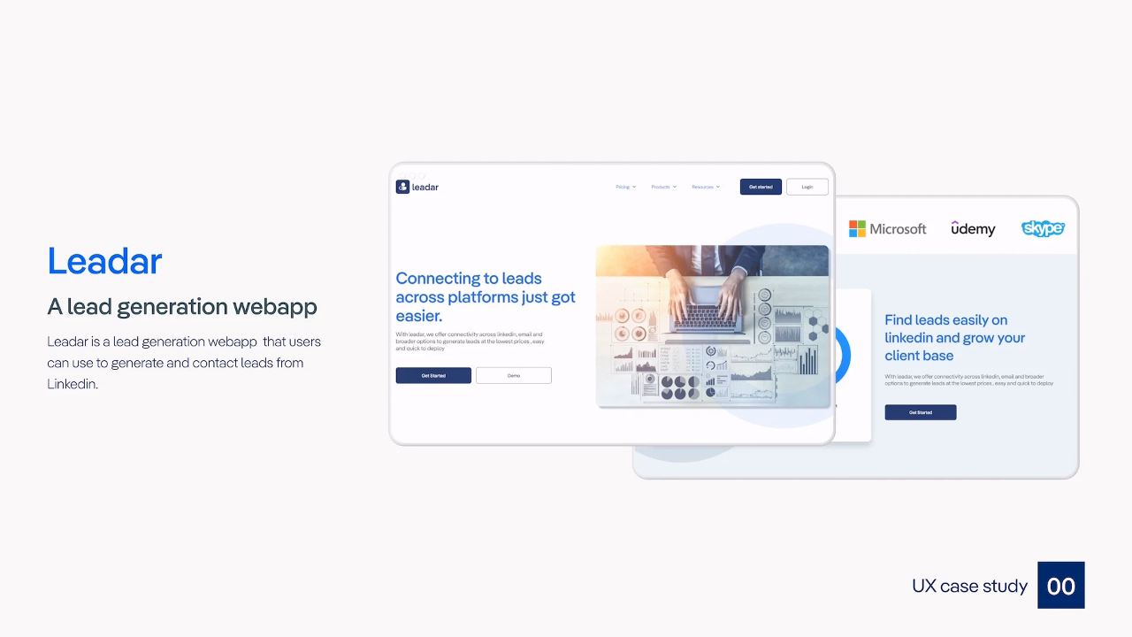 Leader lead generation web app dashboard