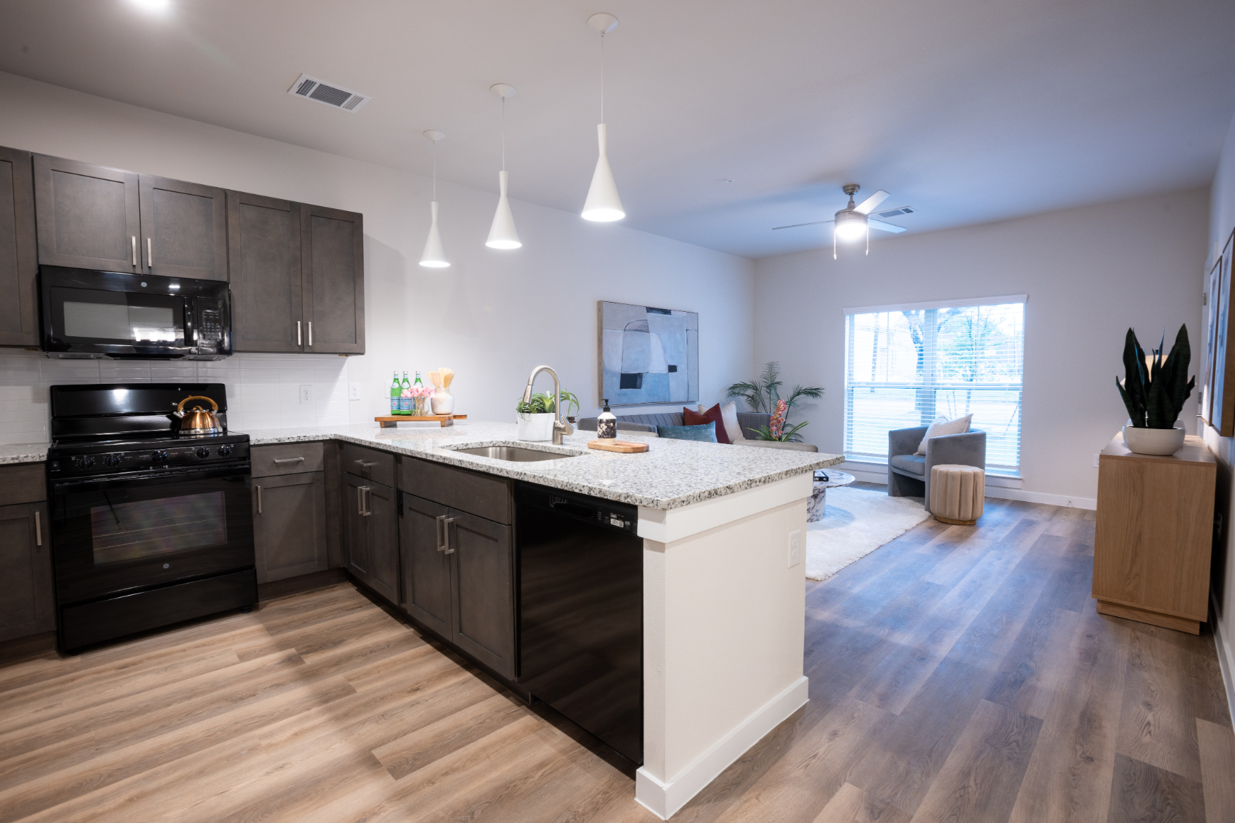 Model Unit Kitchen Living Area view