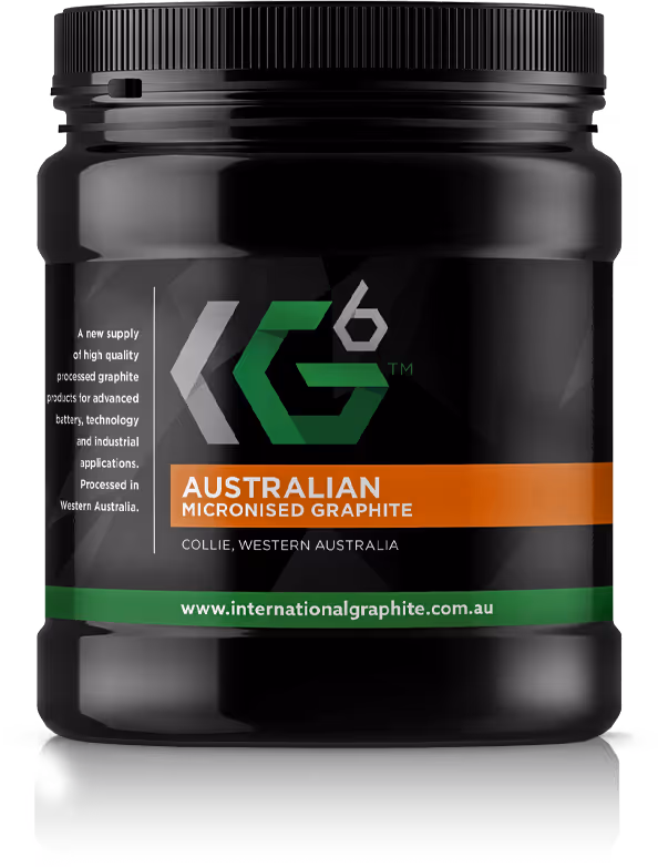 A pot of micronised graphite