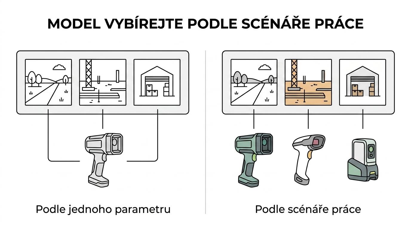Srovnání LiDAR skenerů FJD Trion S2 Series, P2 a V4e podle použití, dosahu, přesnosti a mobility.