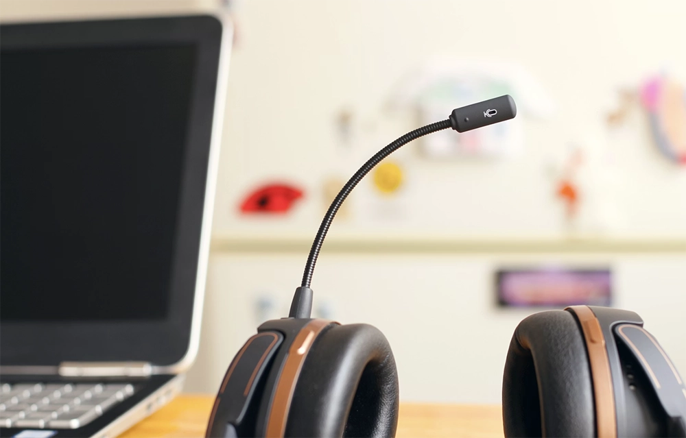 Customer Service Setup with Headset next to Laptop