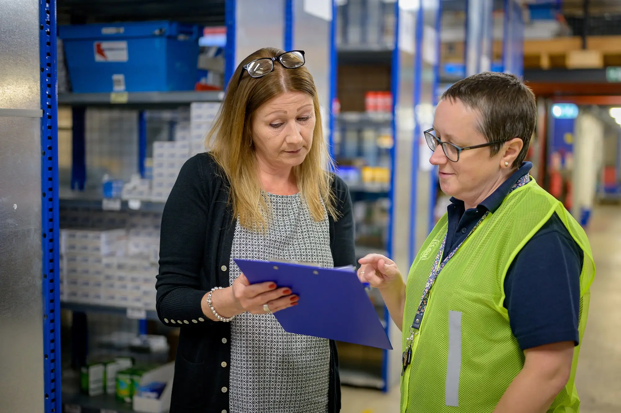 Photo of an inspection inside a warehouse