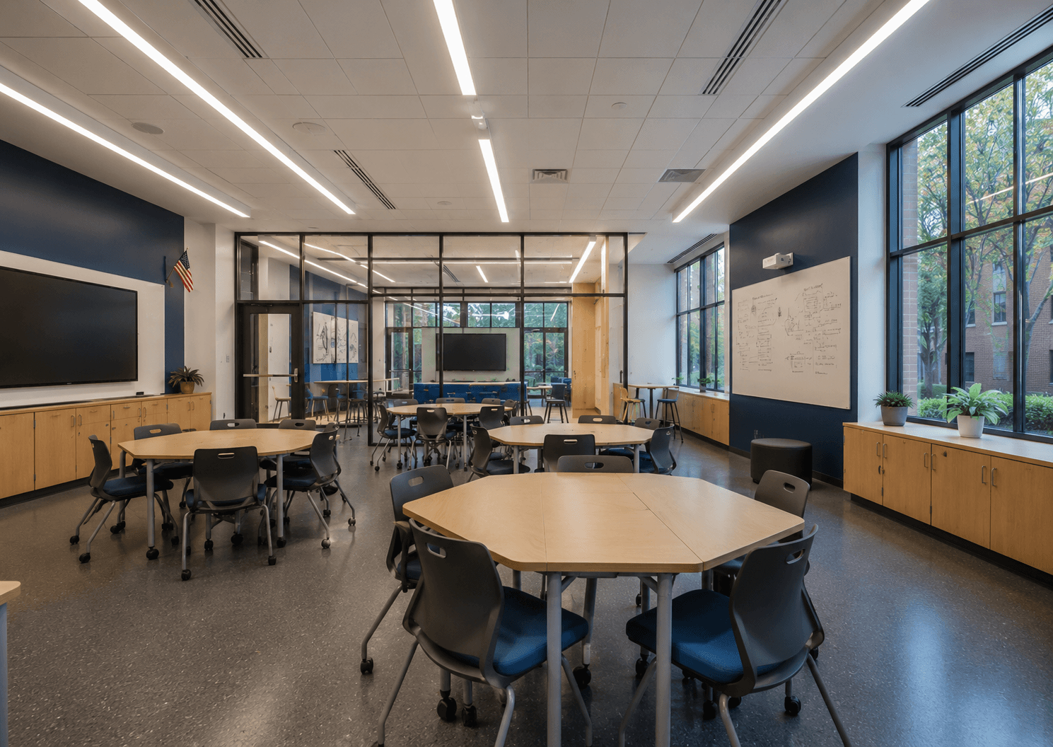 Modern collaborative classroom space design