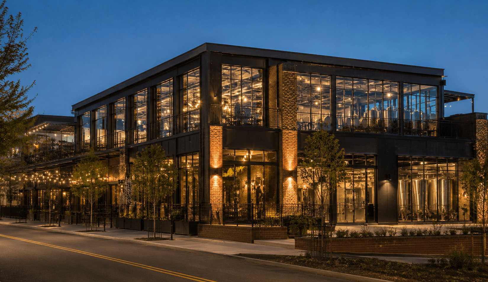 Twilight at the urban venue