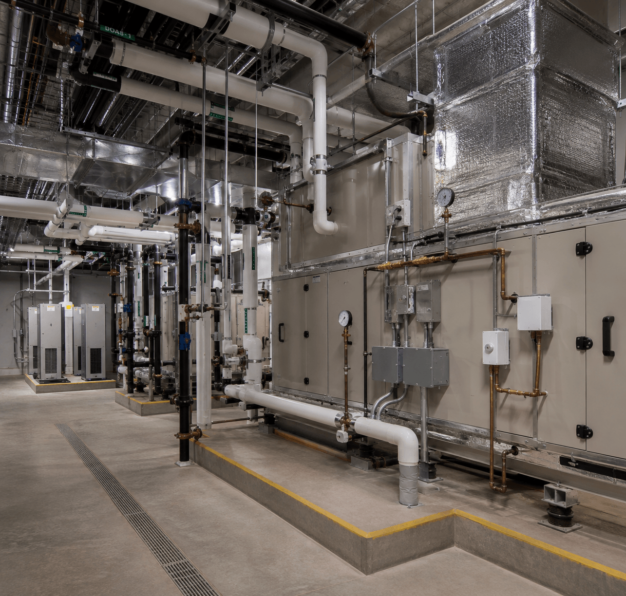Industrial HVAC plant room details