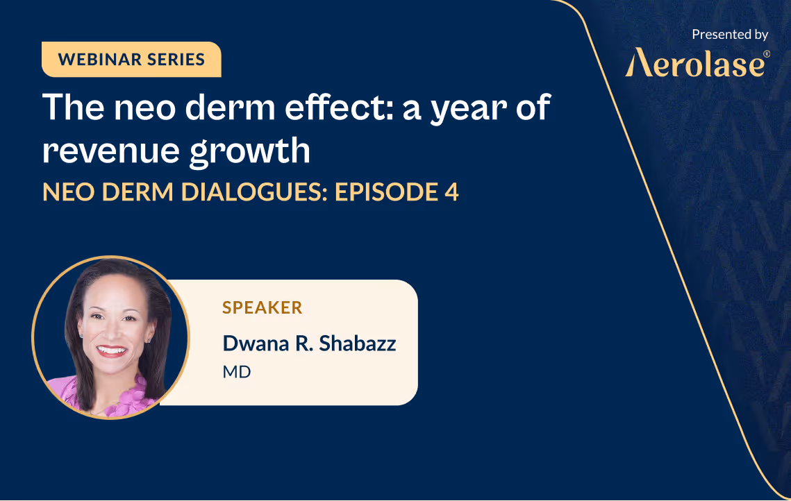 In diesem exklusiven Webinar wird Dr. Shabazz tief in das transformative Potenzial der NeoDerm-Lasertechnologie von Aerolase eintauchen.