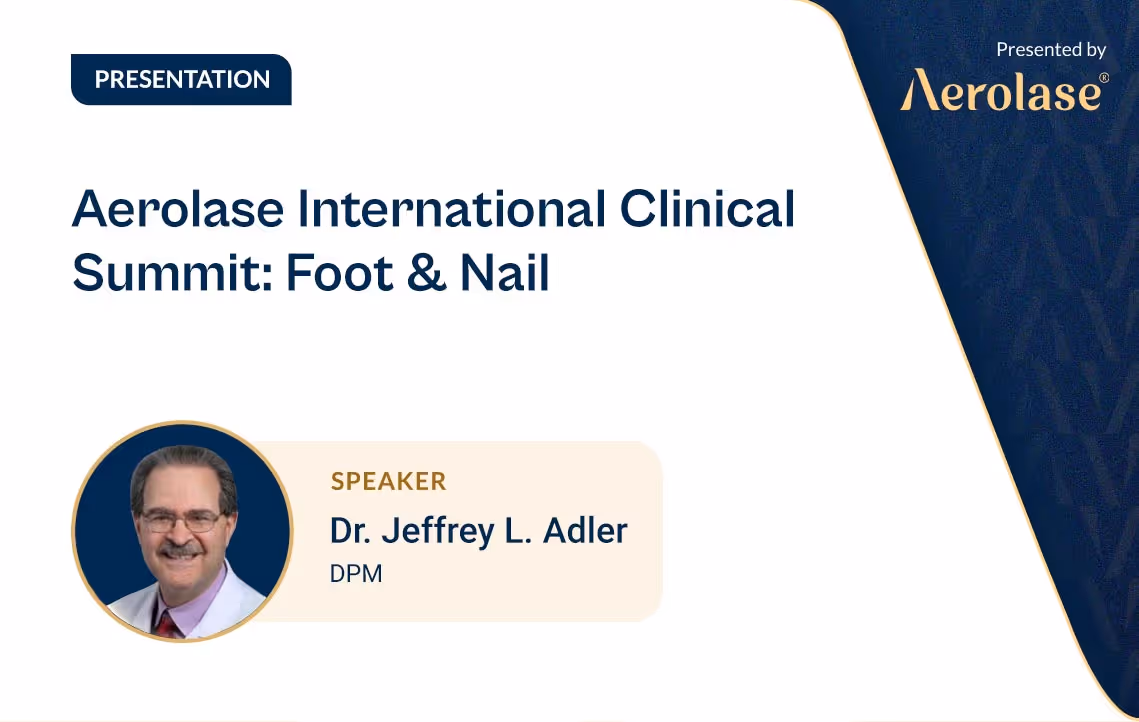 Dr. Jeffrey L. Adler discusses treating the foot and nails with the Neo Elite.