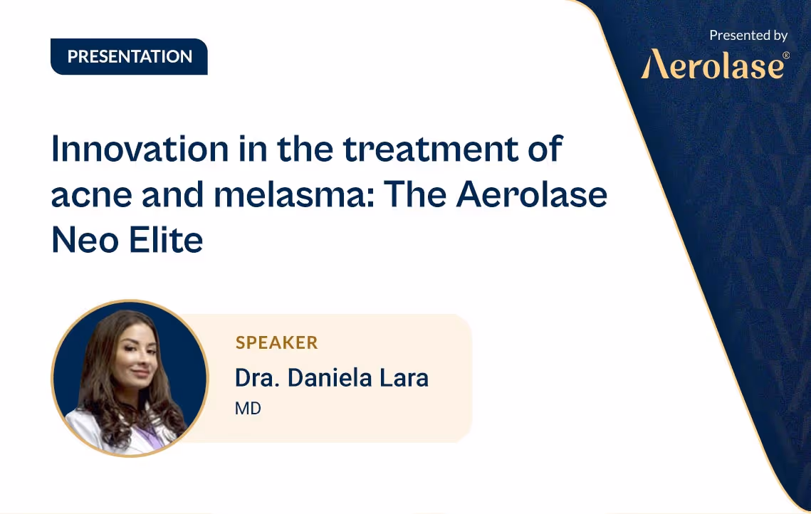 Dr. Daniela Lara präsentierte auf dem SOMLAMEC-Kongress 2024, wie sie Aerolase Neo Elite zur Behandlung von Akne und Melasma anwendet. Englische Untertitel kommen bald.