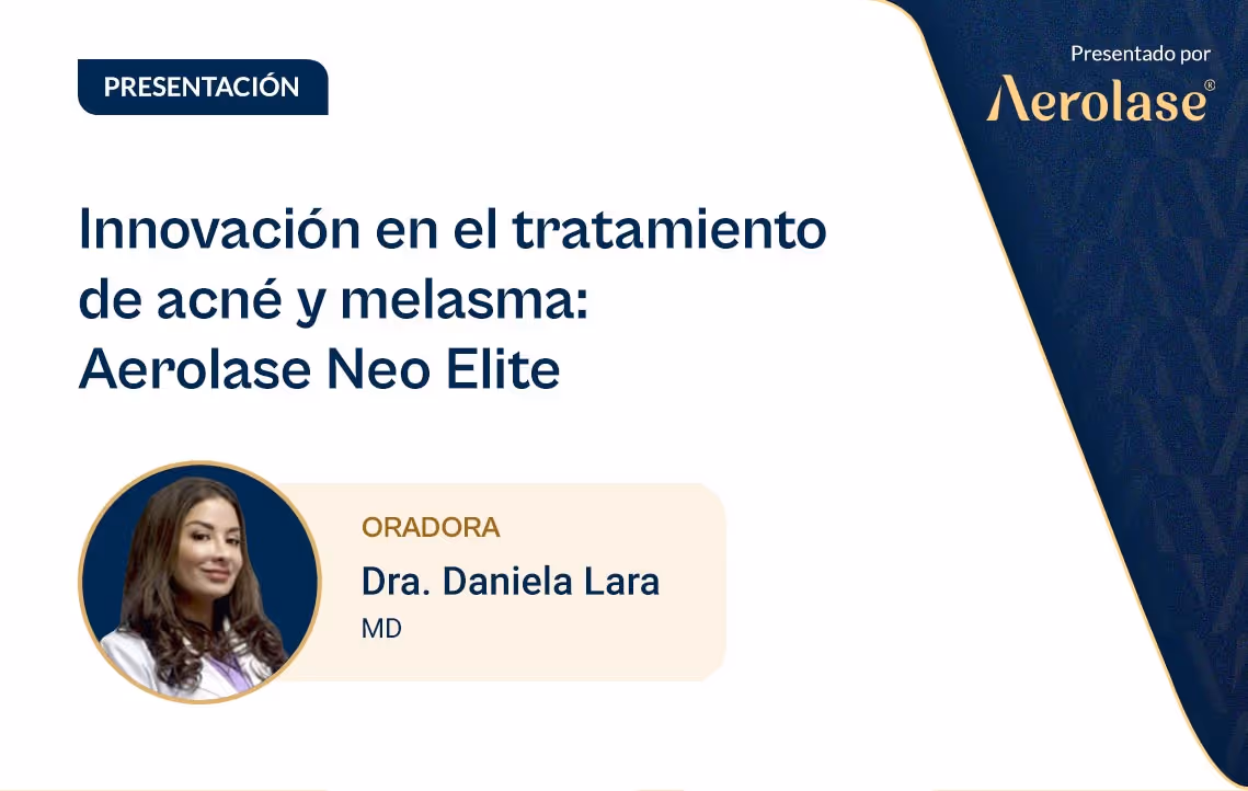 La Dra. Daniela Lara presentó en el Congreso SOMLAMEC 2024 cómo aplica el Aerolase Neo Elite para el tratamiento del acné y el melasma. 