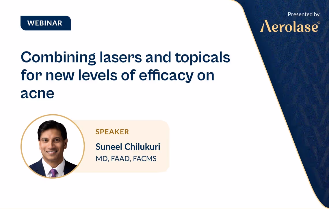 Hear from expert laser dermatologist, Suneel Chilukuri, MD, on how to clear the most problematic acne cases for all skin types.