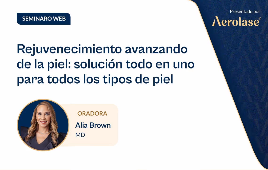 Únase a la Dra. Alia Brown, MD, en un seminario web mientras explora Reverse by Aerolase, un enfoque pionero en medicina regenerativa para la salud de la piel. Active los subtítulos para la traducción al español.