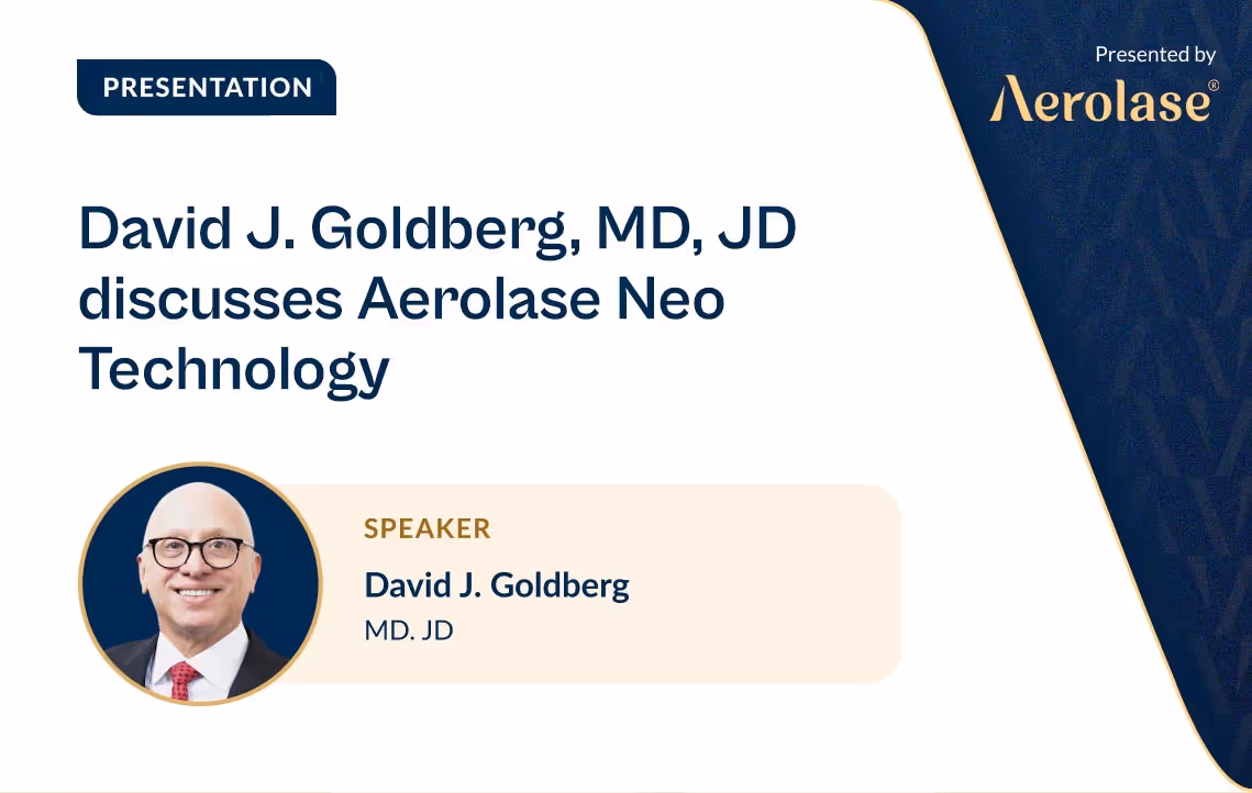 David J. Goldberg, MD, JD Discusses Neo Elite and vascular treatments at AAD 2014