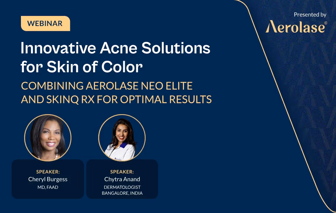 Nehmen Sie an einem informativen Webinar mit den weltweit renommierten Dermatologen Dr. Cheryl Burgess und Dr. Chytra Anand teil, das sich mit der Herausforderung der Behandlung von Akne bei farbiger Haut befasst.