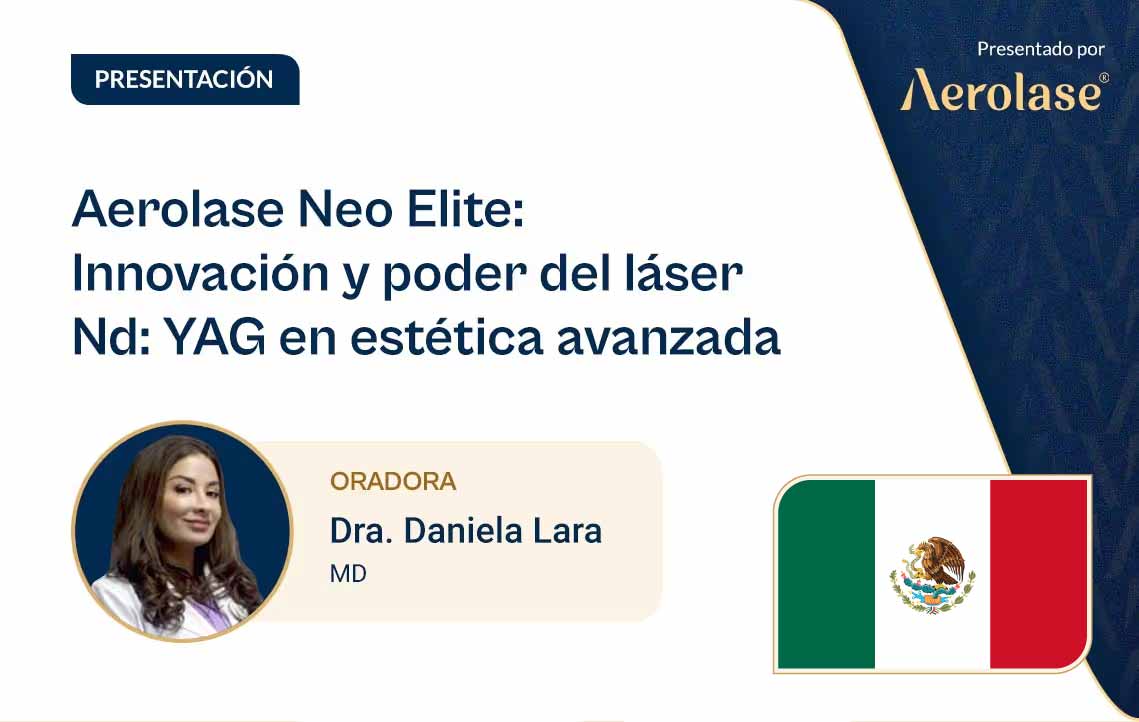 Acompaña a la Dra. Daniela Lara en su presentación en el congreso Derma Aesthetics 2024, donde habla sobre la tecnología láser avanzada del Aerolase Neo Elite. 