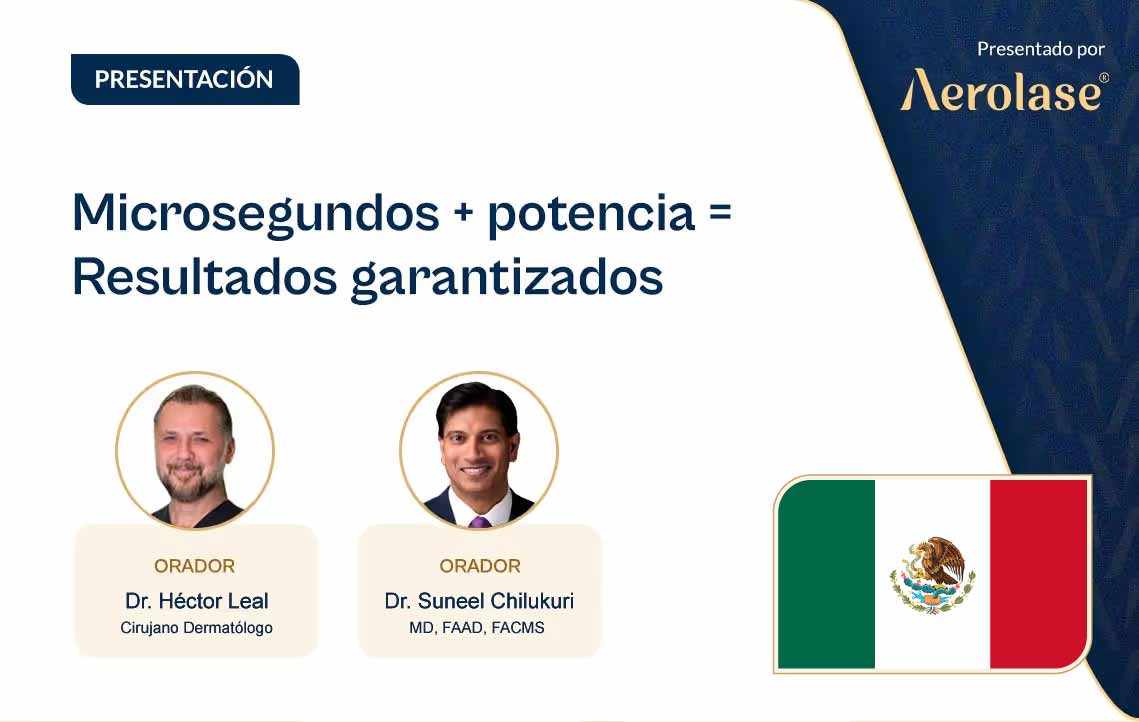 En esta sesión del Congreso DermaJAL 2023, el Dr. Héctor Leal de México y el Dr. Suneel Chilukuri de EE. UU., presentan el innovador dispositivo Neo Elite de Aerolase. 
