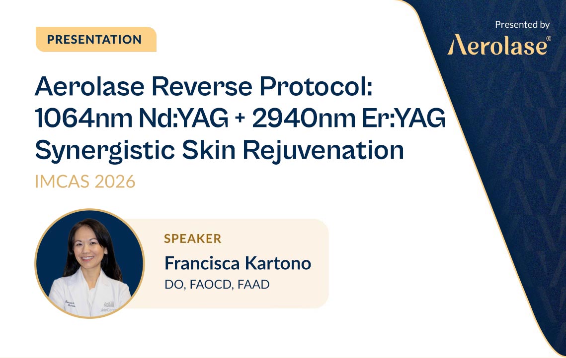 Dr. Francisca Kartono speaks at IMCAS 2026 about the Aerolase Neo + Era (Reverse) protocol.