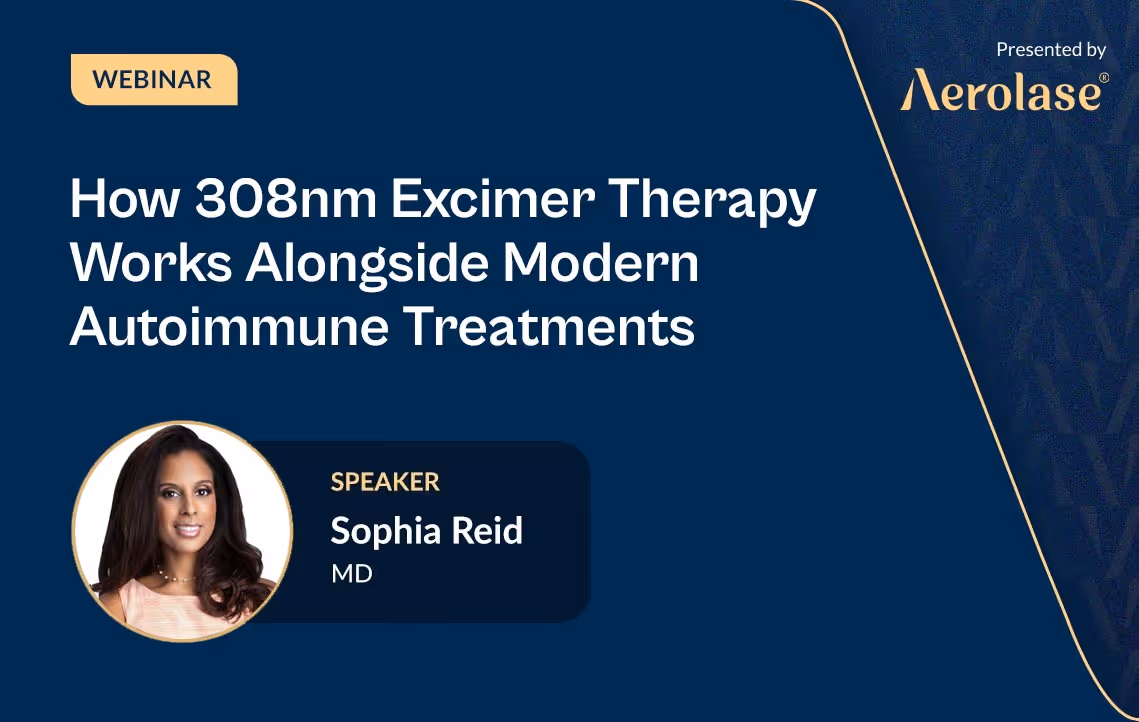 Seminario web sobre Aerolase con terapia excimer de 308 nm de Sophia Reid